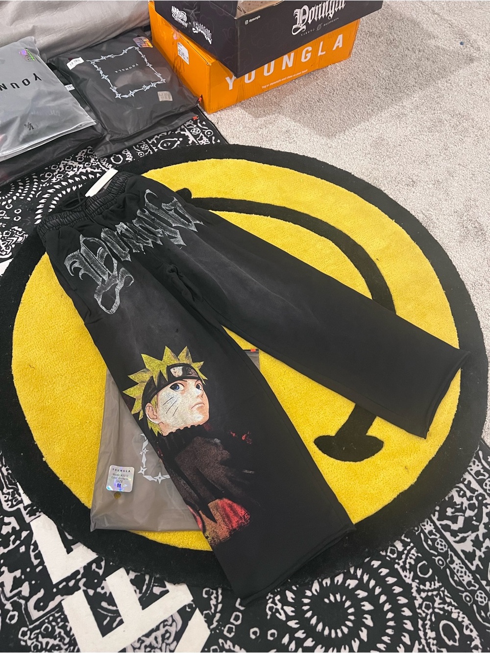 YoungLA Black Naruto Sweatpants